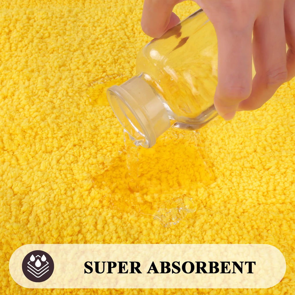 SHACOS Soft Microfiber Bathroom Rugs Set of 2 Pieces, Yellow