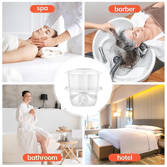 TASALON White Hot Towel Steamer for Facials, 5-Min Quick Heating Towel Warmer Machine, Portable Spa Salon Equipment with Aromatherapy for Massage