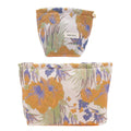 getgto 2 Pcs Makeup Bags, Large Cosmetic Bag Travel Toiletry Bag Organizer for Women, Embroidery Craft, Floral Makeup Bag Small Cosmetic Pouch Purse with Zipper Gifts for Girls Teen