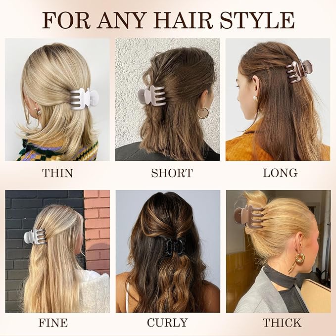 Sisiaipu 12Pcs Hair Clips for Women 1.8 Inch Small Claw Clips for Thin Hair Medium Hair Claw Clips for Thick Hair Accessories for Women Girls (Gloss Regular)