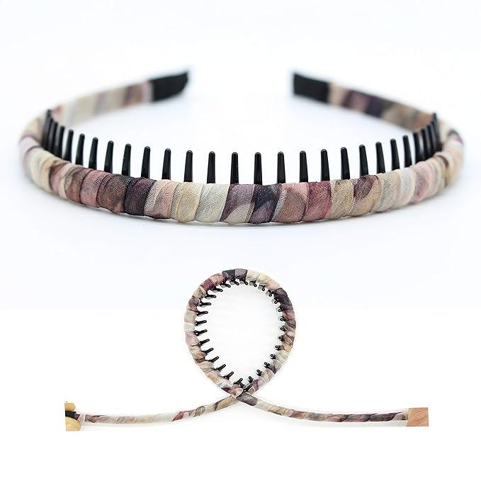 JOBAND 4-Pack Multi-colored Resin Teeth Hair Hoop Non-slip Comfortable Women's/Girls Fashion Headbands