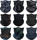 Venswell Neck Gaiter Mask for Men Women, Seamless Bandana Rave Face Cover Mask, Magic Face Scarf, Balaclava,Headband, Head Wrap-Motorcycle Cycling Festival Outdoors (B-Black Gray Series 2)