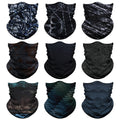 Venswell Neck Gaiter Mask for Men Women, Seamless Bandana Rave Face Cover Mask, Magic Face Scarf, Balaclava,Headband, Head Wrap-Motorcycle Cycling Festival Outdoors (B-Black Gray Series 2)