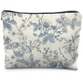 RYYCDOI Vintage Blue Floral Makeup Bag, Chinoiserie Blue and White Floral Cosmetic Bags for Women, Retro Flower Botanical Zipper Makeup Pouch