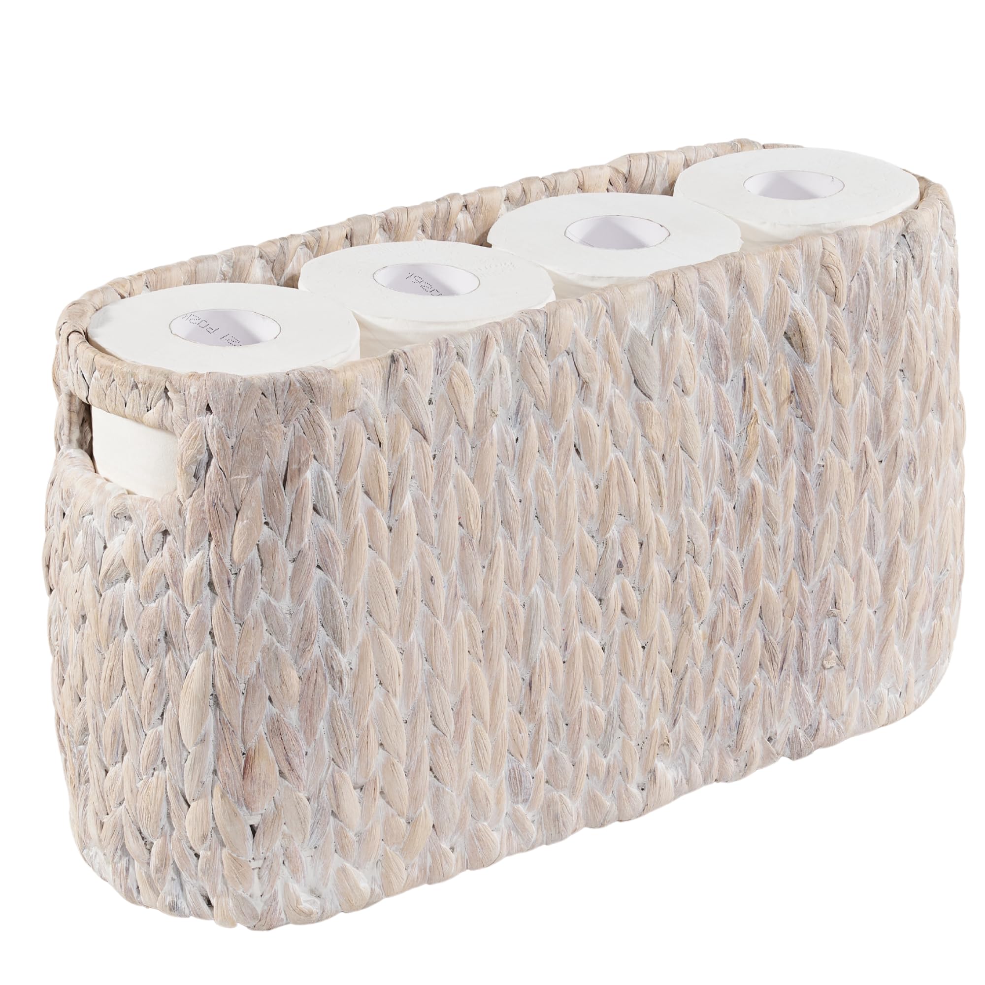 Toilet Paper Storage Basket, Toilet Paper Holder with Storage for Up to 8 Rolls, Rattan Bathroom Accessories