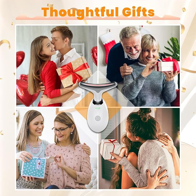 ayattecy Portable Neck and Face Massager, Multifunctional Facial Massage Tool, 7 Color Led Face Neck Massager for Skin Care Routine at Home, Easy to Use