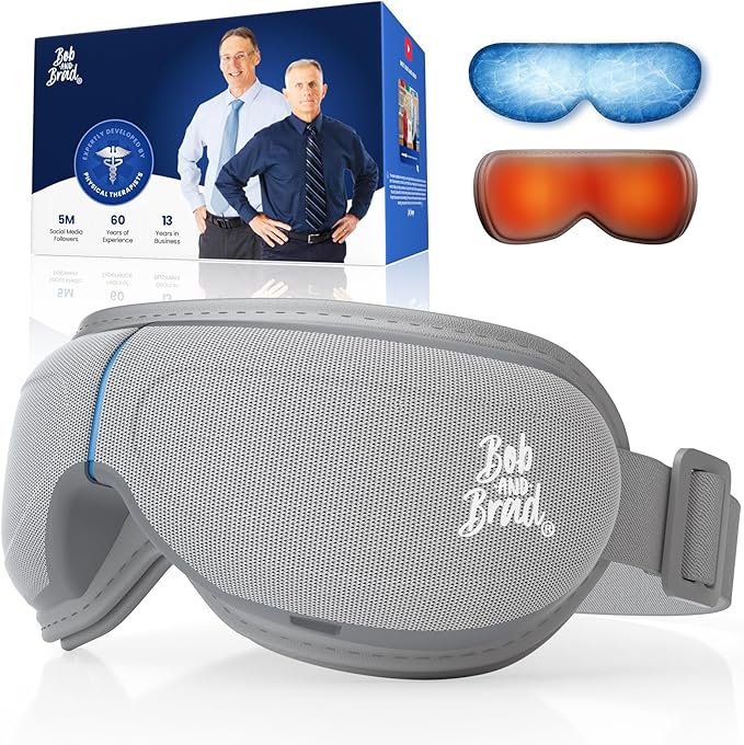 BOB AND BRAD Eye Massager with Heat and Cooling, FSA Eligible HSA Birthday Gifts for Men Women Mom Husband, EyeOasis 3 Eye Massager for Migraines, Heated Eye Mask for Dry Eyes Relief Improve Sleep
