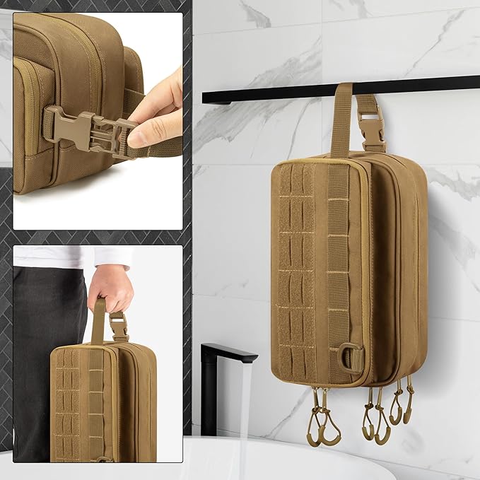 Prokva Tactical Toiletry Travel Bag for Men, Dopp Kit Shaving Organizer Bag