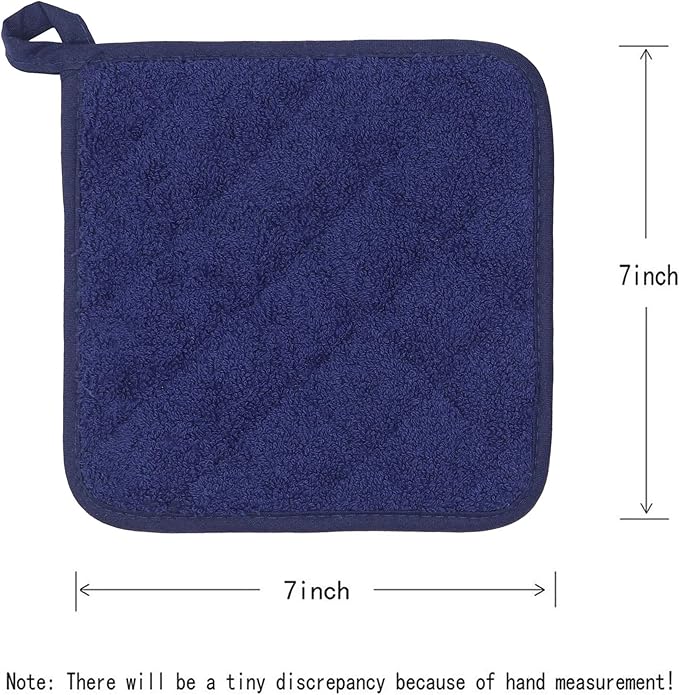 GQZLUCK Cotton Pot Holders, Hot Pads for Kitchen,Set of 4, Navy Blue