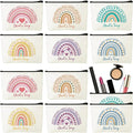 Sweetude 12 Pcs Girls Trip Makeup Bags Bulk Girls Weekend Gifts Rainbow Makeup Bag Portable Travel Cosmetic Bags with Zipper Bachelorette Travel Storage Pouch for Women Friendship Bestie Party Favors