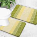 OLANLY Bathroom Rug Set 2 Piece, Soft Absorbent Microfiber Bath Mats and U-Shaped Contour Toilet Rug, Non-Slip, Machine Wash Dry, Plush Shaggy Bath Mats for Bathroom (24"x16"+24"x20", Olive Green)