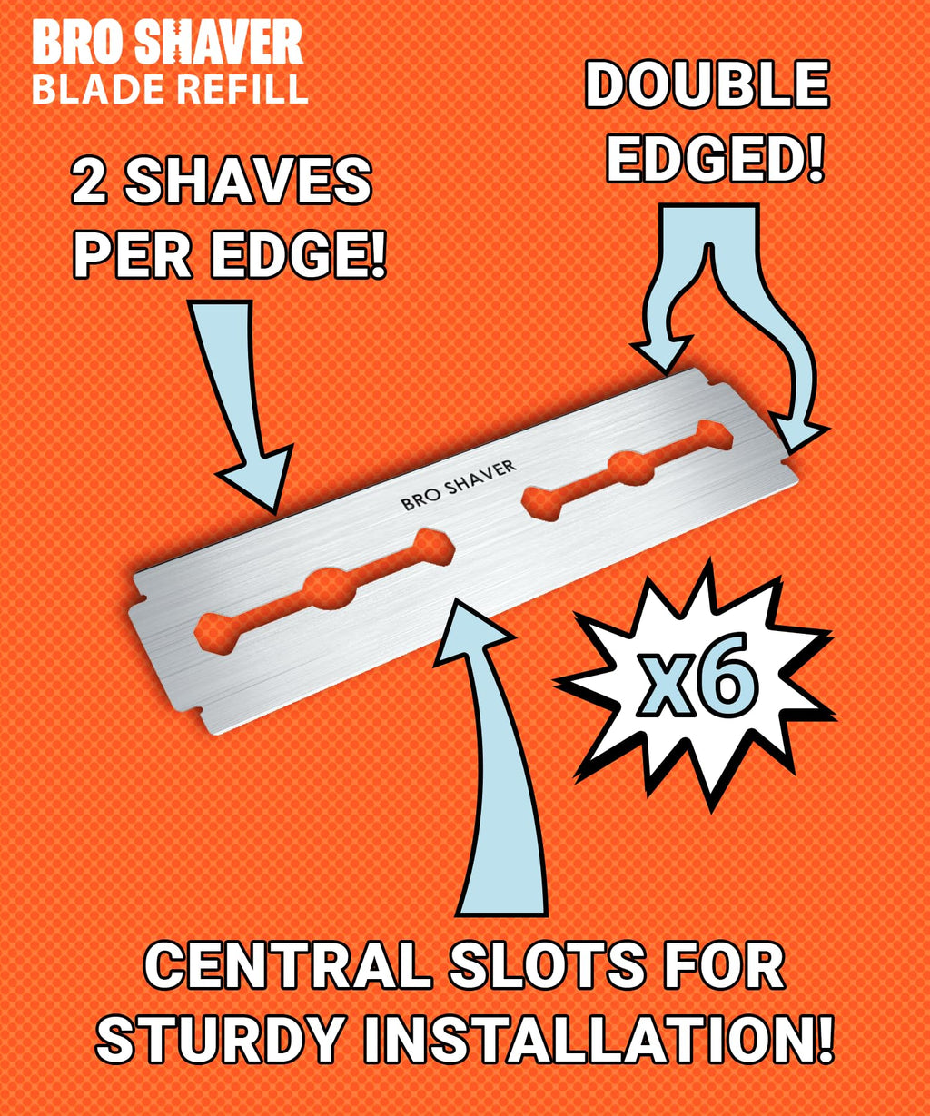 BroShaver 3.0 +6 Blades - Back Shaver for Men With 2 Shave Settings