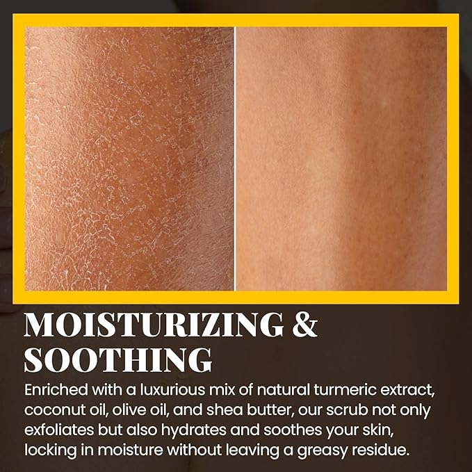 CHILLIHAER Turmeric Scrub For Dark Armpit Remover, Turmeric Body Exfoliator For Inner Thigh Dark Spots,Natural Glow Brightening Exfoliating Body Scrub,Cellulite Butt Sugar Scrub For Private Area