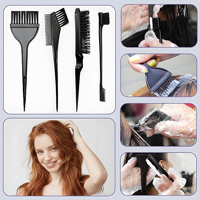 26 Pcs Hair Dye Kit - Hair Coloring Tools Set with Tinting Bowl, Agitator, Dye Brushes, Ear Covers, Hair Clips, Cape & More - For Salon Use & Home DIY Bleaching, Coloring