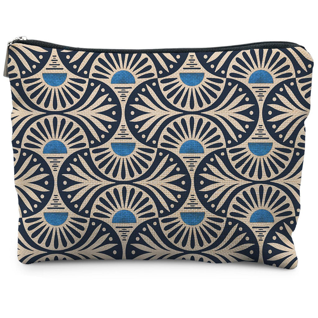 RYYCDOI Vintage Boho Beige Floral Makeup Bag, Modern Farmhouse Green Tulip Flower Cosmetic Bags for Women, Contemporary Leaf Botanical Zipper Makeup Pouch