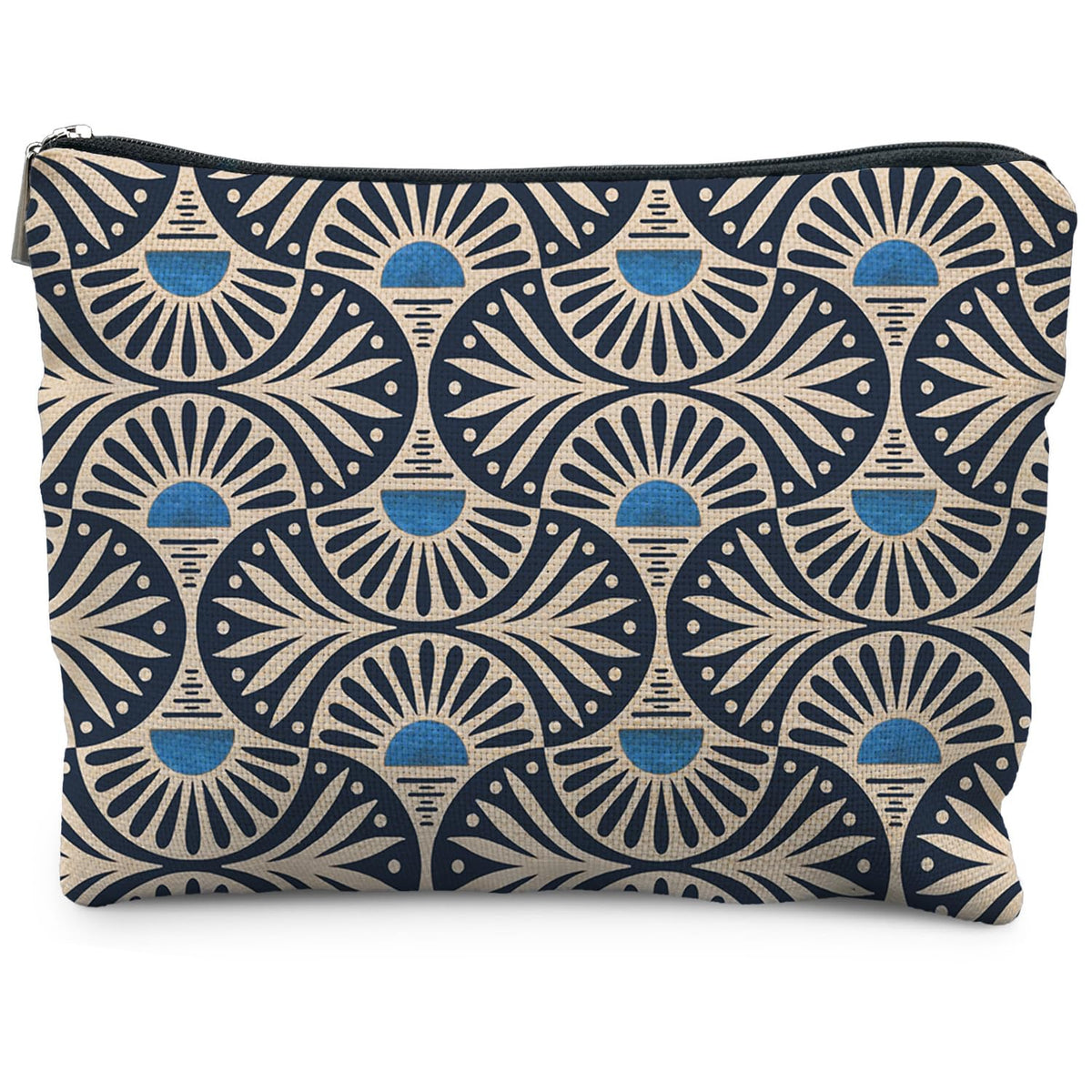 RYYCDOI Vintage Boho Beige Floral Makeup Bag, Modern Farmhouse Green Tulip Flower Cosmetic Bags for Women, Contemporary Leaf Botanical Zipper Makeup Pouch