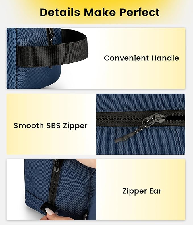 Vorspack Travel Toiletry Bag for Men - Hanging Toiletries Bag Water Resistant Travel Bag for Toiletries Accessories - Navy Blue
