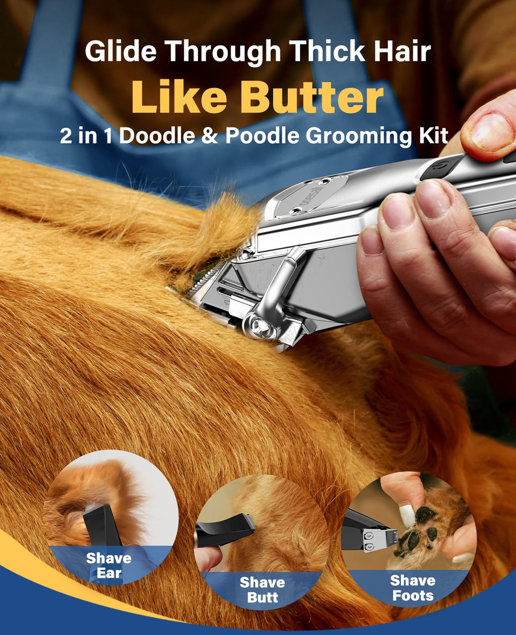 oneisall Dog Clippers Grooming Kit for Thick Coats & Heavy Duty