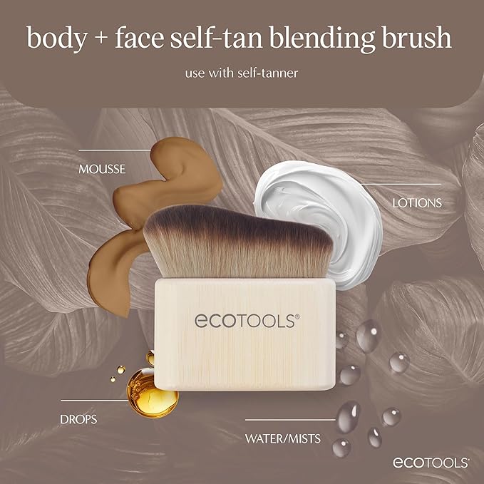 EcoTools Good Tan Body & Face Self-Tan Blending Brush - Kabuki for Sunless Tanner, Vegan & Cruelty-Free, 1 Count