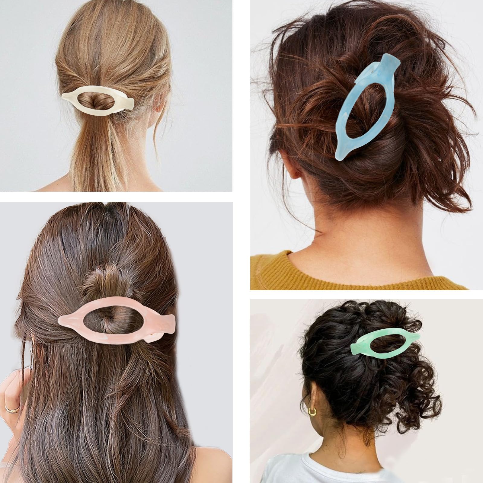 6 Packs Flat Claw Clips for Women, French Concord Flat Hair Clip, Matte Hair Claws Clip for Thin Thick Hair, Lay Down Claws Clips, Durable Strong Hold Hair Clip (Colorful)