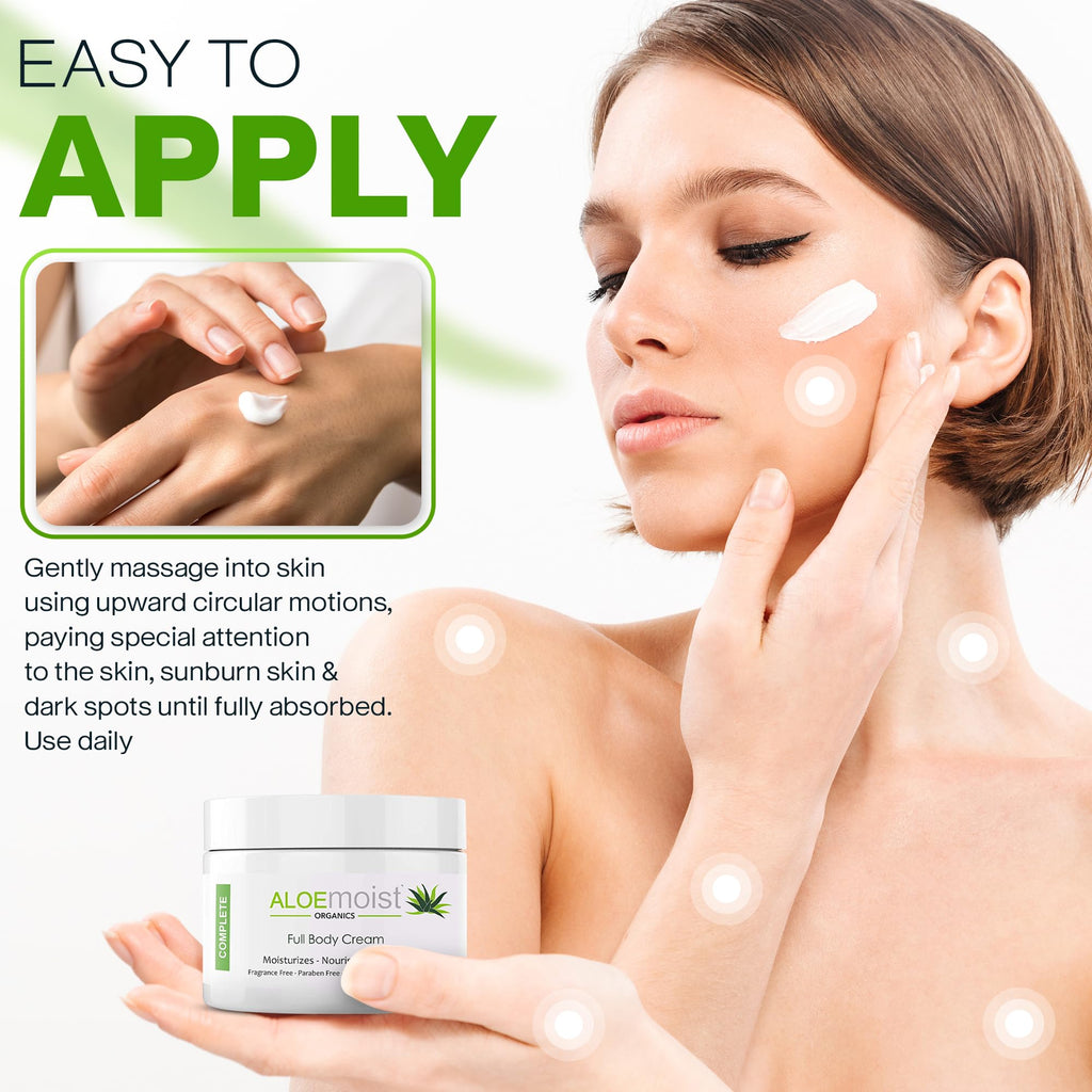 Organic Aloe Vera Face Cream & Body Moisturizing Cream, Natural Aloe Vera Lotion with Vitamin E Oil, Vitamin C, Retinol Cream, Shea Butter, Anti Aging Face Moisturizer for Women Dry Skin (8 oz - 2pk)
