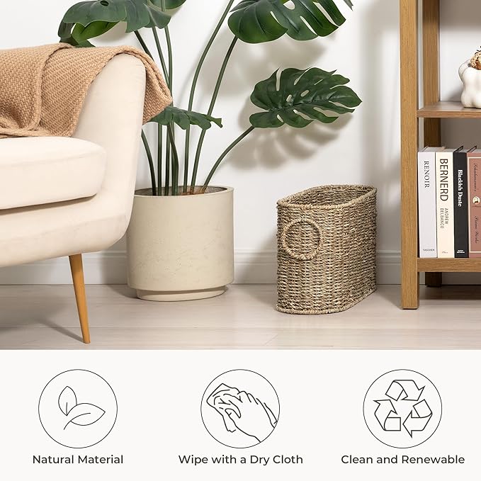 StorageWorks Wicker Toilet Paper Storage Basket, Natural Seagrass