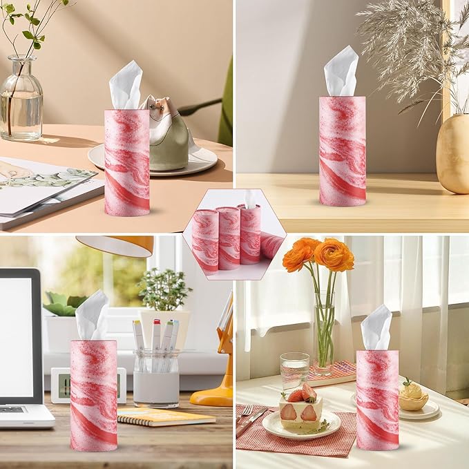 SINGARO Car Tissue Holder, 4 Pack Car Cup Holder Facial Tissues with Travel Tissue Bag, Quick and Convenient Flower Combination Car Tissue Box(4 Canisters/200 Tissues) Orange
