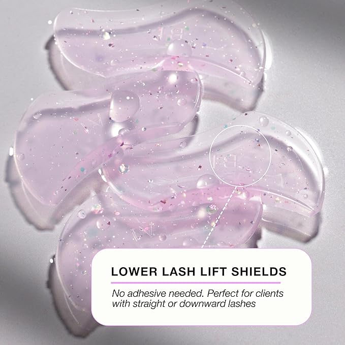 Curacoro Lower Lash Lift Shields, 4 Pcs Self-Adhesive Silicone Pads