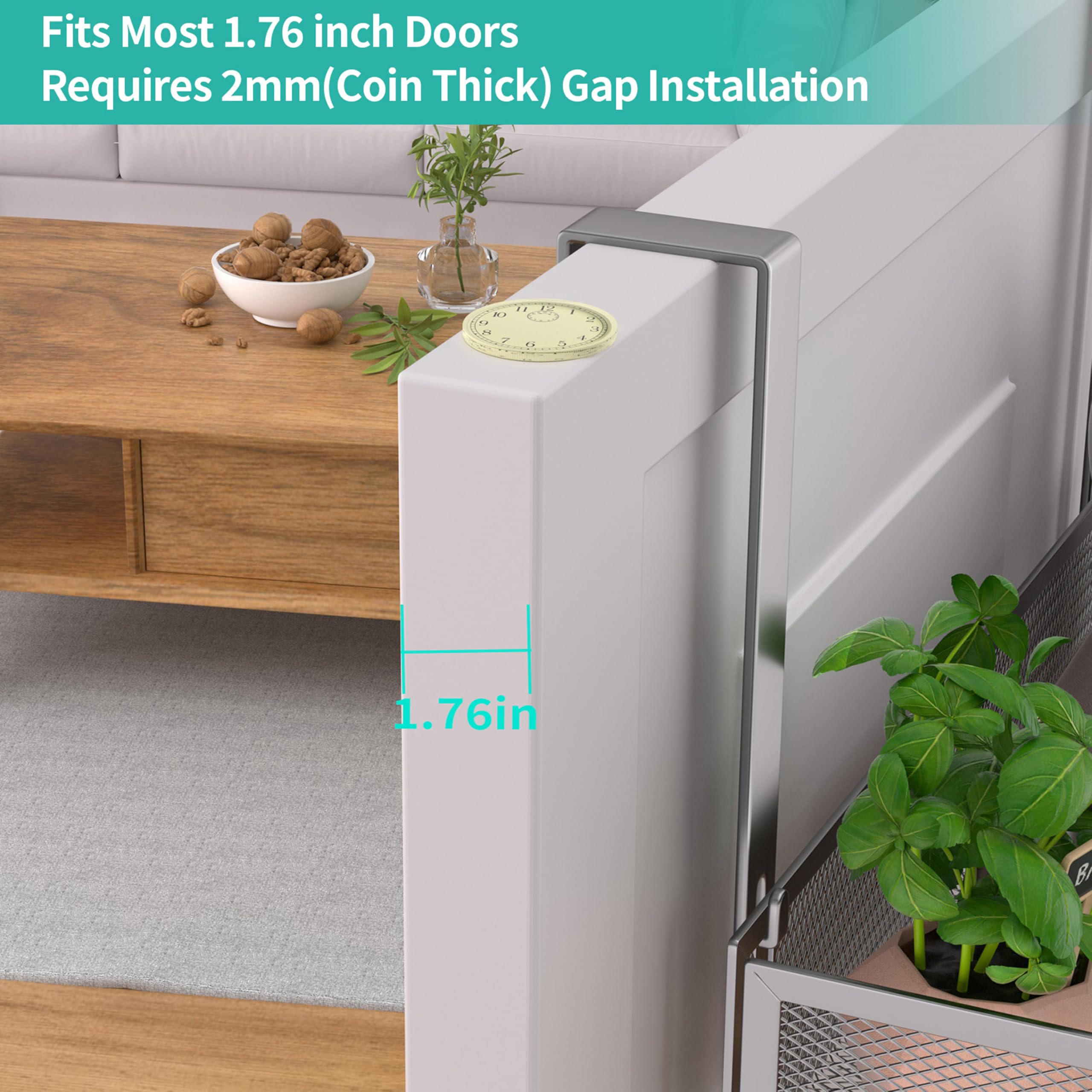 HapiRm Over The Door Hanger with Coat Hooks and 2 Baskets, Rustproof & Waterproof Over The Door Hooks, Storage Organizer for Hats, Bathroom, Kitchen, Bedroom - Brushed Nickel