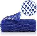 African Net Sponge, Authentic Exfoliating Body Scrubber for Bath and Shower, Multiple Textures with Gentle Deep Exfoliating and Rich Lather for All Skins (Blue)