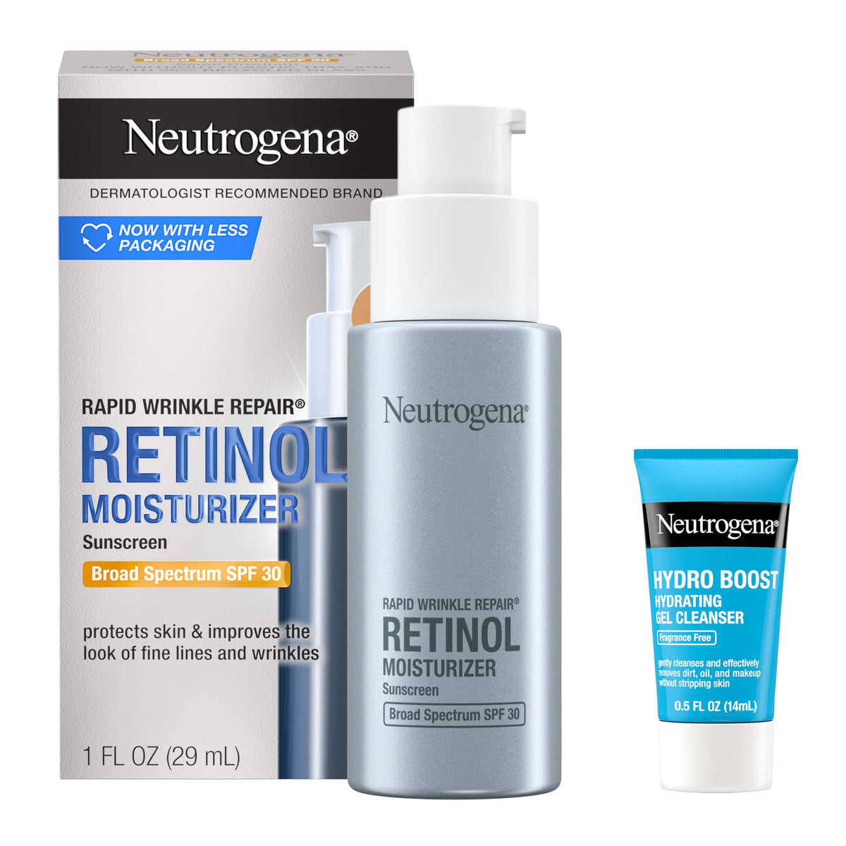 Neutrogena Rapid Wrinkle Repair Moisturizer SPF 30 + Trial Cleanser, 2 pk