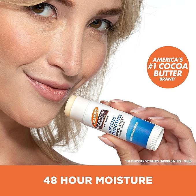Palmer's Cocoa Butter Formula Moisturizing Swivel Stick with Vitamin E, Lip Balm for Valentine's Day, Face & Body Moisturizer Stick, Ideal for Treating Dry Skin Patches (Pack of 3)