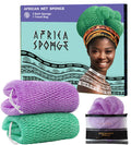 African Net Sponge Authentic - 2 Pieces Exfoliating Body Scrubber Bath Sponge - Back Scrubber Washcloth for Shower - Real African Scrub Exfoliator Body Care Bathing Accessories for Women