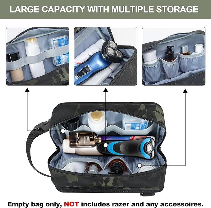 Prokva Tactical Toiletry Travel Bag for Men, Dopp Kit Shaving Organizer Bag