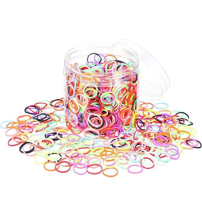 2000 Pack Mini Rubber Bands Elastic Hair Bands Soft Hair Ties with Box for Hair Braiding Hair Wedding Hairstyle(10 Colors)