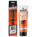 Wild Willies Beard Brush & Beard Balm Leave-In Conditioner Kit, Boar Bristles, Travel Size, Ergonomically-Designed Handle, Promotes Fast Beard Growth & Removes Itch