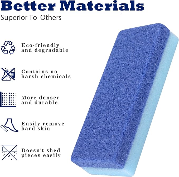 6 Pack Foot Pumice Stone for Feet Callus Remover, EWAGOA Pedicure Tools for Feet, Foot Exfoliator and Foot Scrubber Dead Skin Remover Cracked Heel Repair (6-Blue)