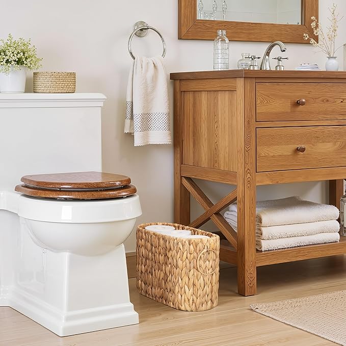 StorageWorks Toilet Paper Storage Basket, Wicker Toilet Paper Holder