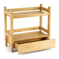 Sorbus Bamboo Bathroom Counter Organizer – 2-Tier Shelf with Hidden Drawer for Vanity, Matcha Station, Bathroom Sink Organizer Countertop, Kitchen & Office Storage (13″ L x 6.5″ W x 12.6″ H) (Brown)