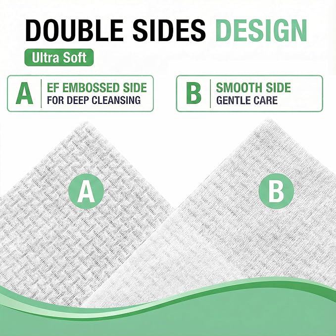Vinda Clean Face Towels, Disposable, XL Facial Towels, 30 Count - Thick 100% Rayon Fabric Dry Wipes for Sensitive Skin & Makeup Removal