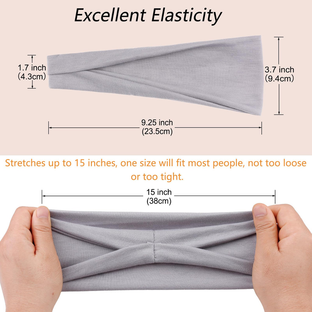 RuiYok Workout Wide Headbands for Women Non Slip Head Bands,6 Packs
