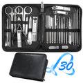 Manicure Set 30 in 1 Fingernail Clipper Set,RedFlow Nail Clippers & Toenail Clippers,Manicure Kit,Pedicure Kit,Suitable for Travel Manicure Tools,Nail Kit with Everything Profe (Black)