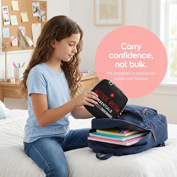 Primo Lines Period Bag – Compact Discreet Tampons & Pad Pouch with Waterproof Lining, Cute & Stylish Period Pouches