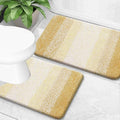 OLANLY Bathroom Rug Set 2 Piece, Soft Absorbent Microfiber Bath Mats and U-Shaped Contour Toilet Rug, Non-Slip, Machine Wash Dry, Plush Shaggy Bath Mats for Bathroom (30"x20"+24"x20", Light Yellow)
