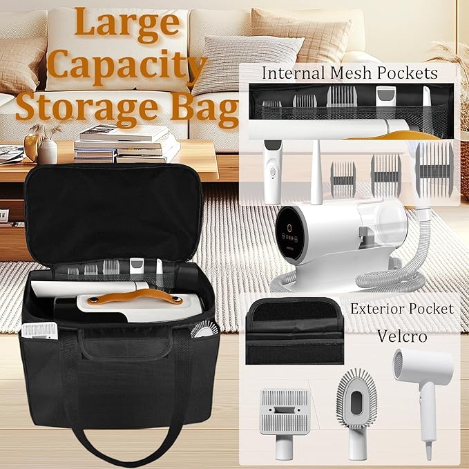 Carrying Bag for Dog Grooming Vacuum, Portable Outdoor Pet Hair Vacuum Travel Carrier Case Bag Compatible with AIRROBO, Oneisall, Dog Grooming Vacuum