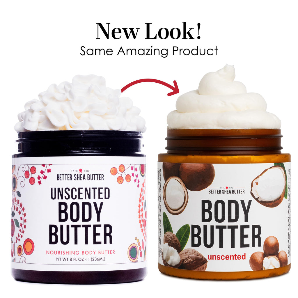 Unscented Body Butter for Dry Skin | with Raw Shea Butter and Jojoba Oil | Deep Moisturizer Safe for Sensitive Skin, Non Greasy, Fragrance Free | 8 oz