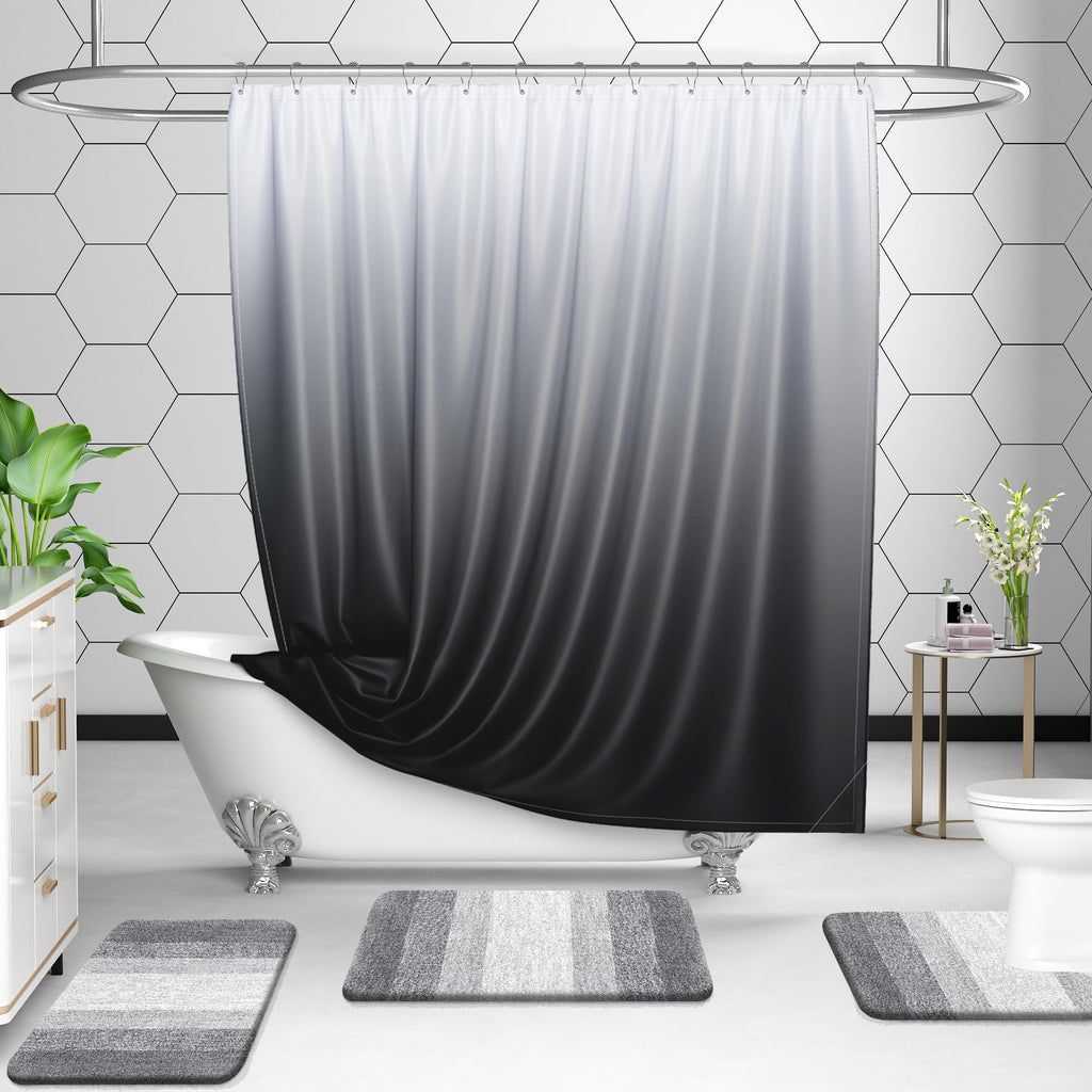 OLANLY Micorfiber Bathroom Rug Set 2 Piece, 30"x20"+U-Shaped 24"x20"
