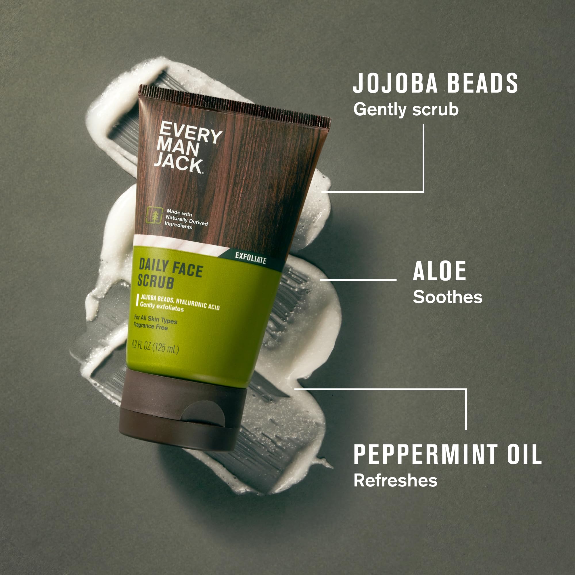 Every Man Jack Gentle Exfoliating Face Scrub for Men, Unscented, (2pk)