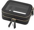 Prite Double Layer Clear Makeup Bag Travel Cosmetic Organizer for Women