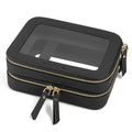 Prite Double Layer Clear Makeup Bag Travel Cosmetic Organizer for Women